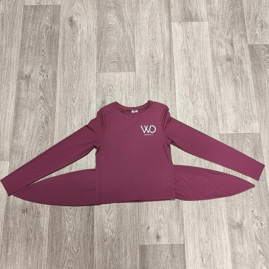 WRKOUT WO Womens S Pink Long Sleeve Tie Side Activewear Gym Yoga Top