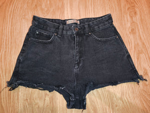 Denim Co. Women’s Black Distressed Denim Shorts – Raw Hem, Size 42 (EU)