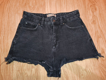 Denim Co. Women’s Black Distressed Denim Shorts – Raw Hem, Size 42 (EU)