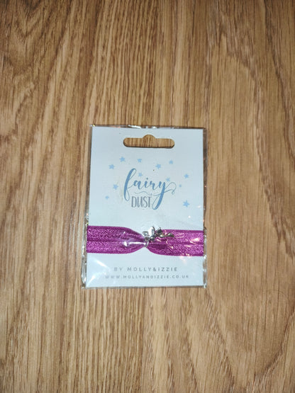 Molly & Izzie "Fairy Dust" Stretchies Elastic Hair Tie / Wish Bracelet – Magenta Pink