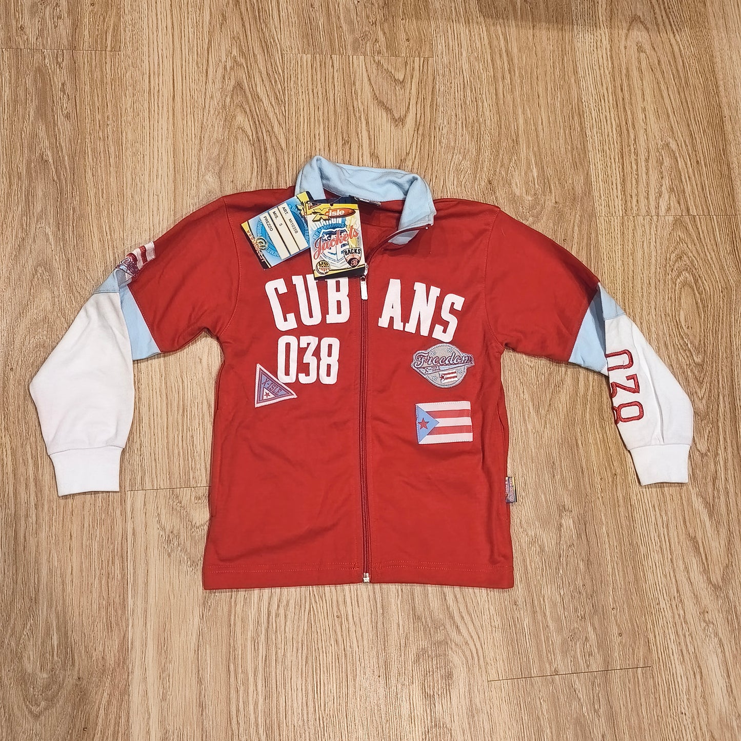 X-Isle Kids Red Track Jacket Zip Sweatshirt Size 5 NWT Havana Cubans 038