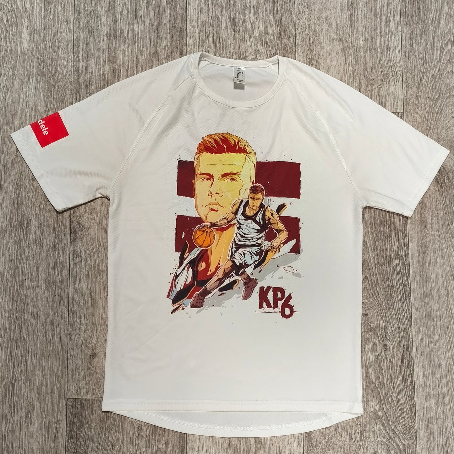 SOL'S Kristaps Porzingis KP6 Latvia Basketball T-Shirt Size XS White Graphic