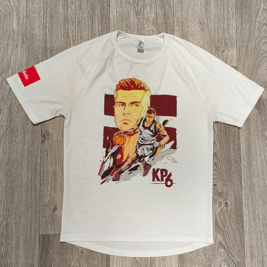 SOL'S Kristaps Porzingis KP6 Latvia Basketball T-Shirt Size XS White Graphic