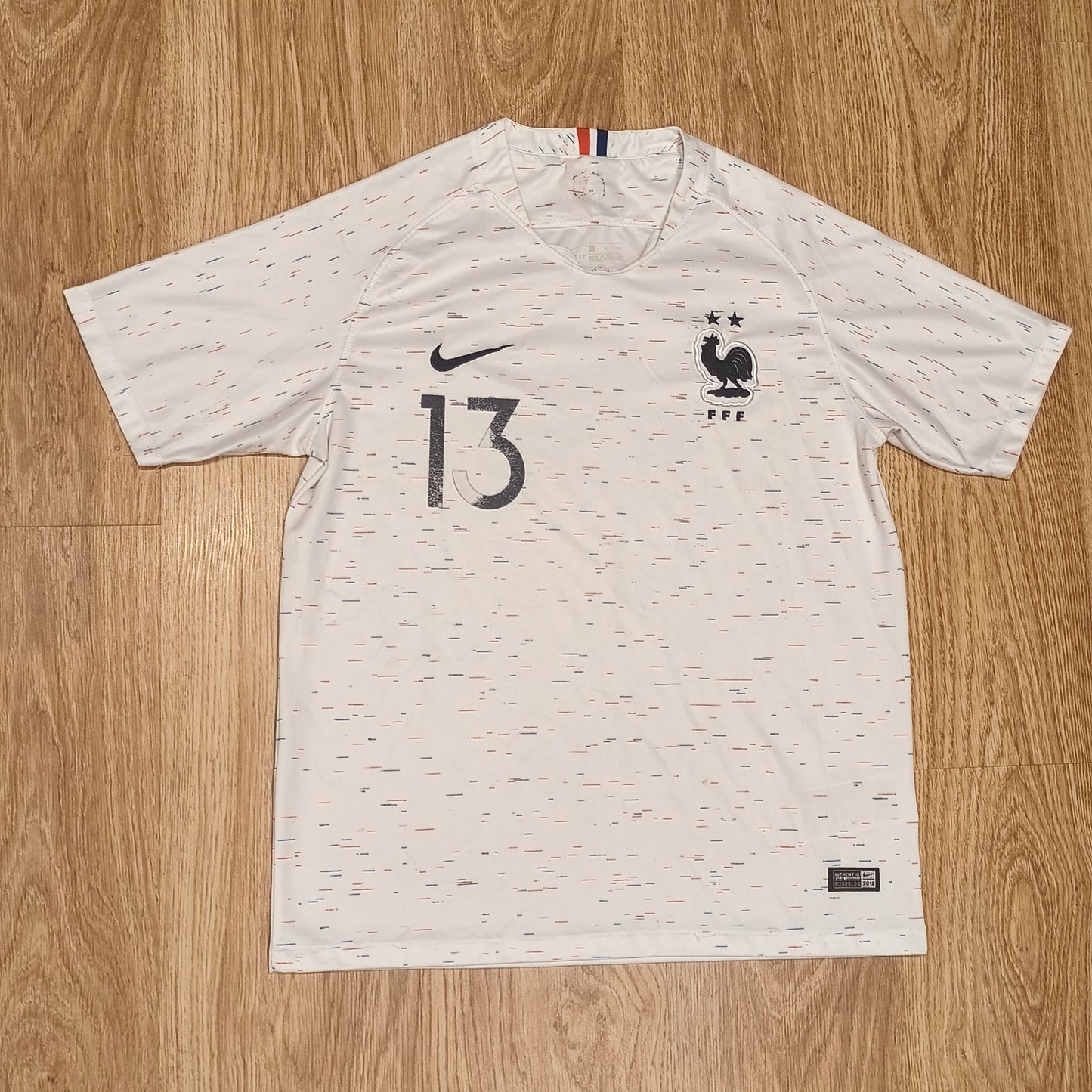 Nike France 2018 Away Jersey Kante #13 Soccer Shirt White 2 Star FFF