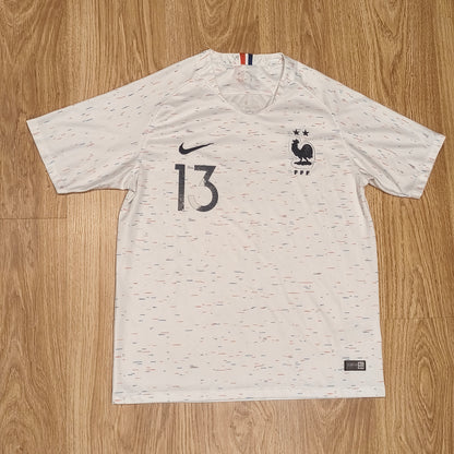 Nike France 2018 Away Jersey Kante #13 Soccer Shirt White 2 Star FFF