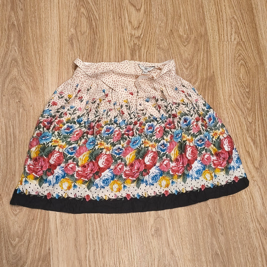 New Look Womens Floral Polka Dot Skirt UK 10 EU 38 Belted Summer Mini Skirt