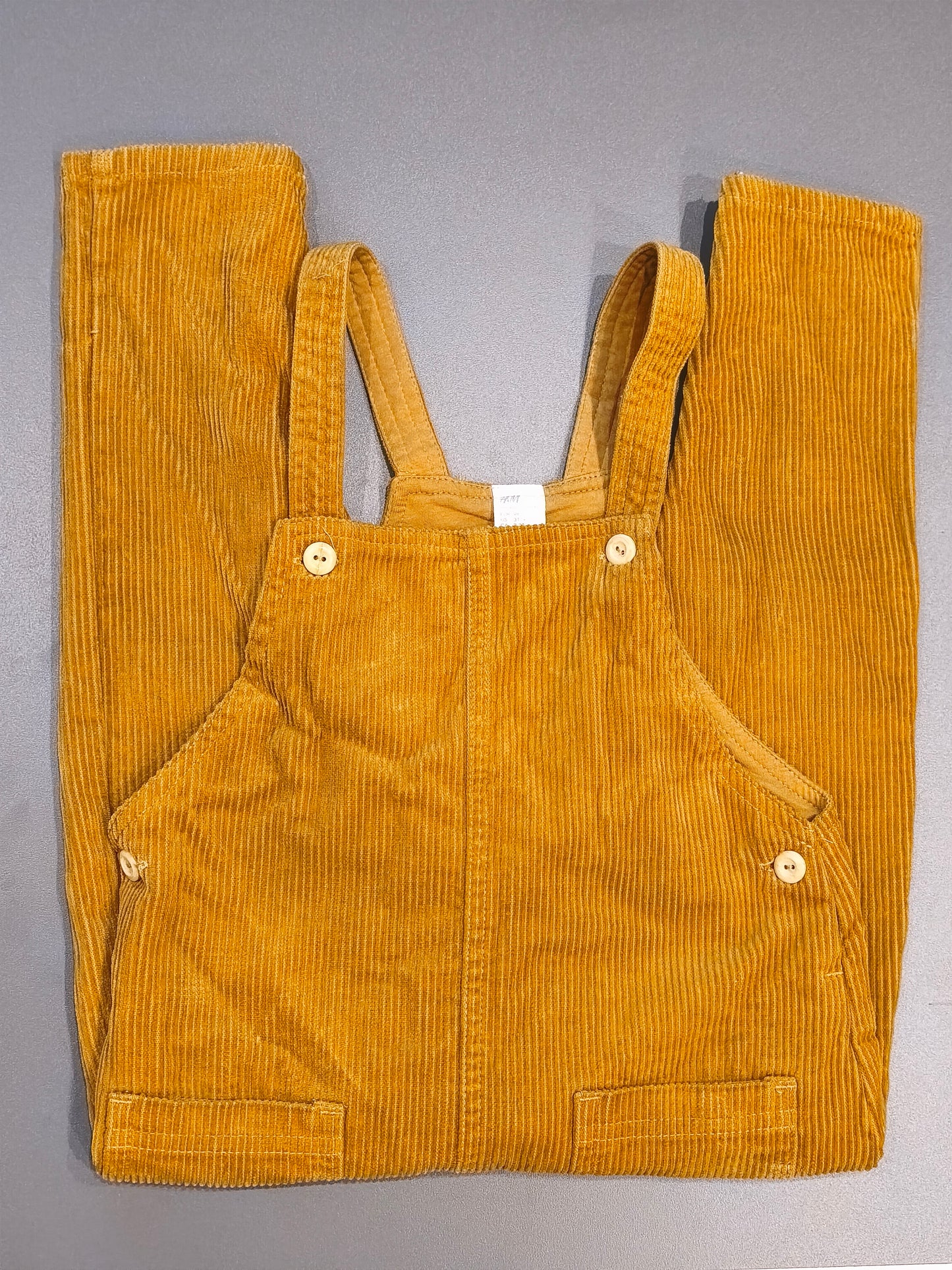H&M Mustard Yellow Corduroy Overalls Dungarees | Organic Cotton Size 2-3Y / 98cm
