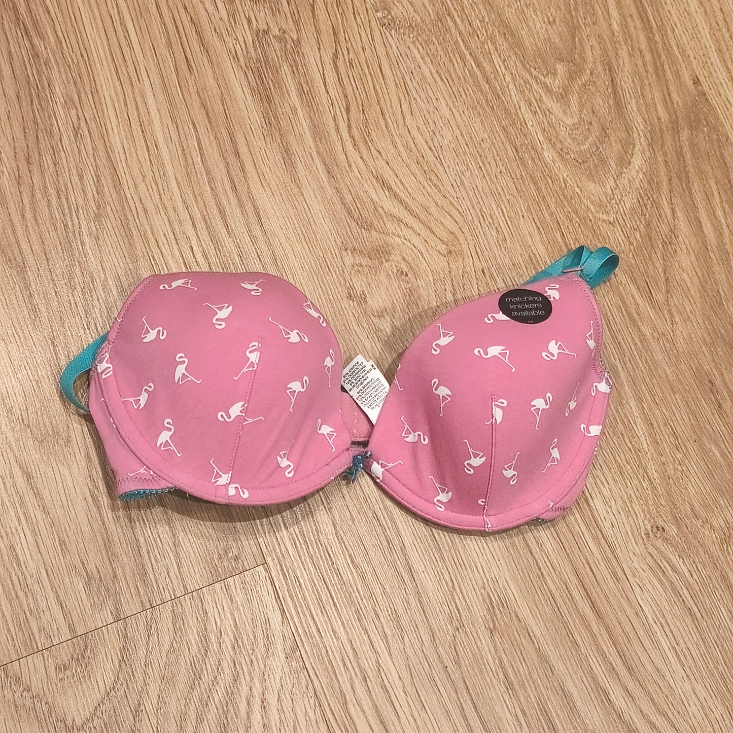 Marks & Spencer M&S Pink Flamingo Print Underwired Bra UK 32D