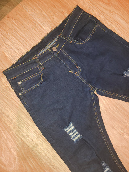 Beverly Hills Polo Club Men’s Dark Wash Distressed Slim Fit Jeans – W34
