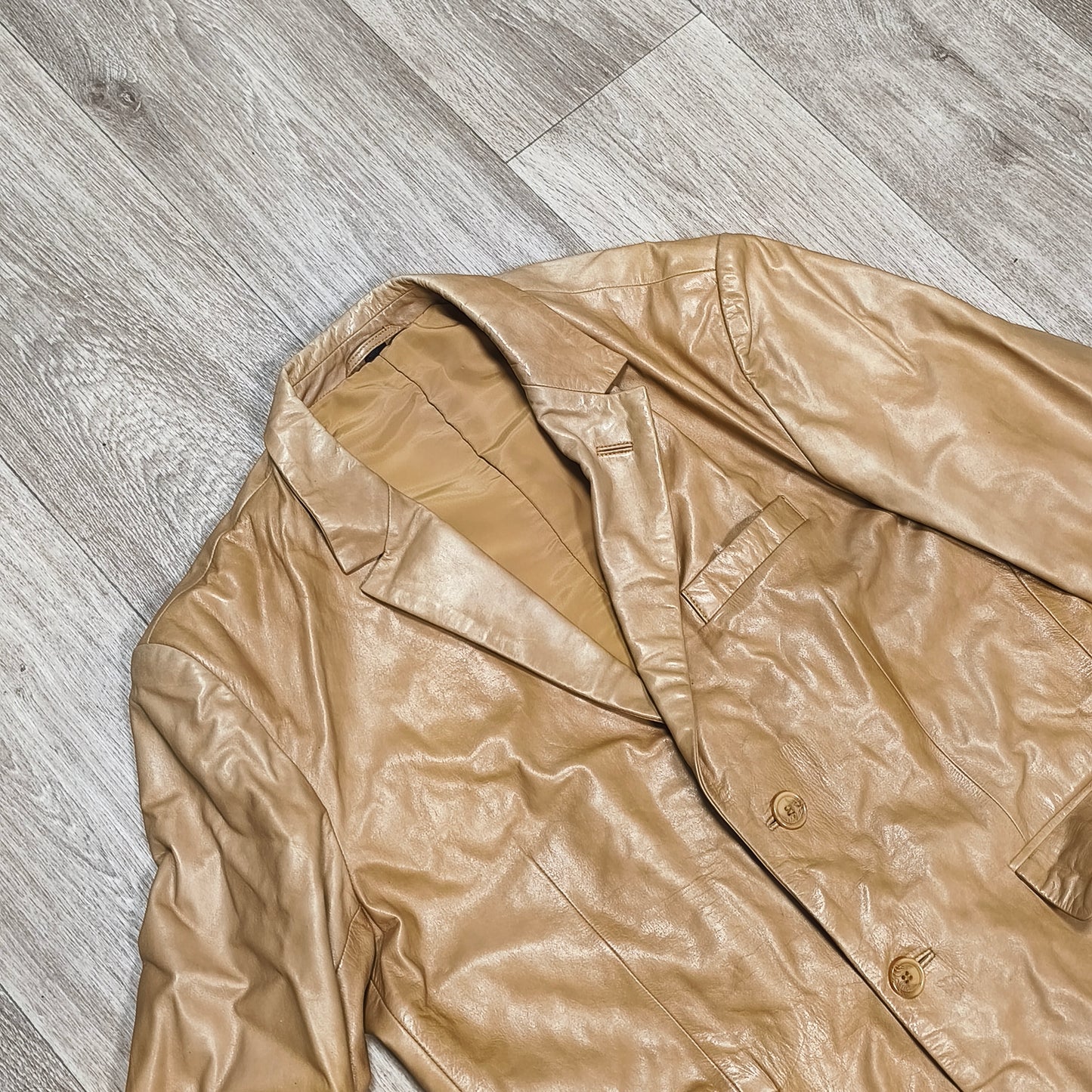 Tiger of Sweden Mens Tan Beige Soft Leather Blazer Jacket Two Button Coat