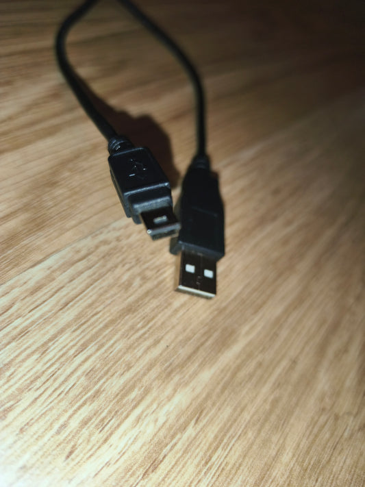 Vintage Mini-USB to USB-A Cable | Retro Charging & Data Sync Cord (Untested)