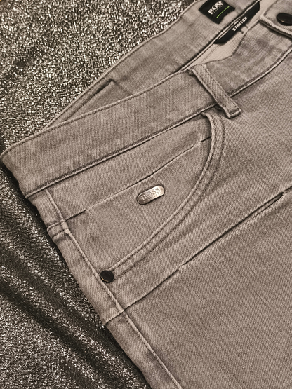 BOSS Hugo Boss Men's Grey Stretch Slim Jeans 34x32