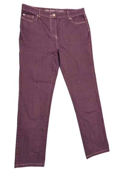 Polo Super Comfort Purple Plum Jeans Women's Size 19 Rhinestone Pocket Stretch