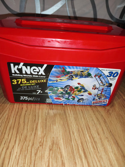 K'NEX 375 pc Deluxe Building Set with Red Storage Tub (Model 13597) – Pre-Owned Bulk Toy Lot