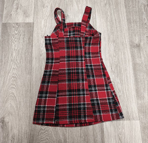 H&M Girls Red Tartan Plaid Pinafore Dress Size 11-12Y EUR 152 Check