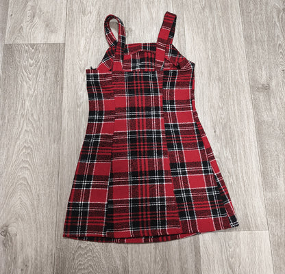 H&M Girls Red Tartan Plaid Pinafore Dress Size 11-12Y EUR 152 Check