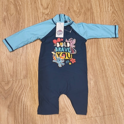 My Little Pony One Piece Swimsuit Rash Guard Sunsuit NWT 12-24 Months Blue