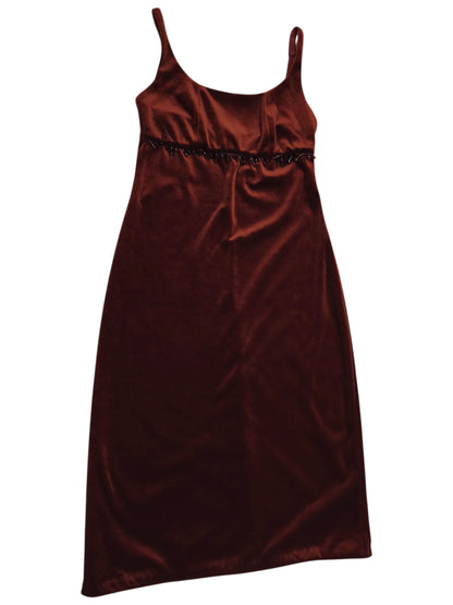 Rare VTG Forever 21 Red Velvet Maxi Dress Beaded Empire Waist Y2K Whimsigoth M L