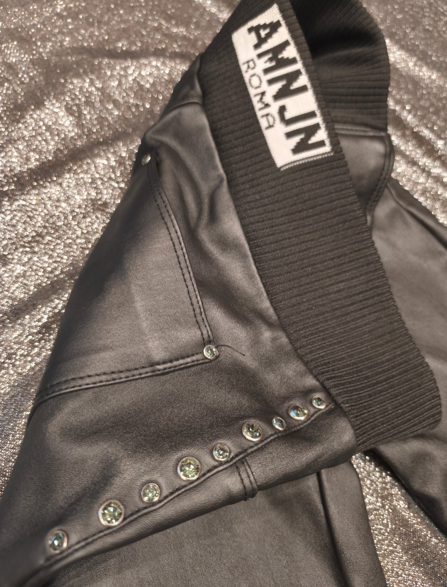 A.M.N Madness National Women's Black Coated Slim Fit Pants Size 26 Rhinestone