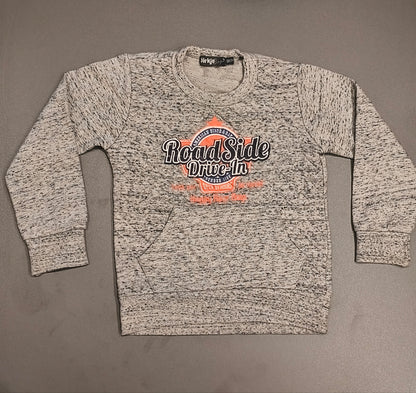 Dirkje Boys Grey Marl Graphic Knit Sweatshirt Jumper | Size 98 / 3Y