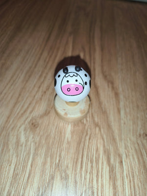 Sello de goma de madera de vaca linda para niños – Sello artesanal de tinta de animal de dibujos animados