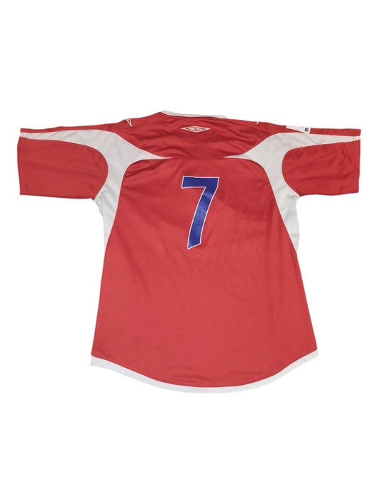 Vintage Umbro Rival Football Jersey Shirt Red White #7 Size M L Rare Soccer