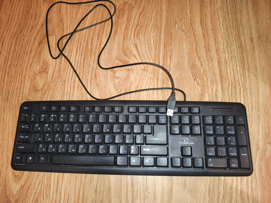 Titanum TKR101 Wired USB Full-Size Keyboard – Black (ENG/RU Layout)