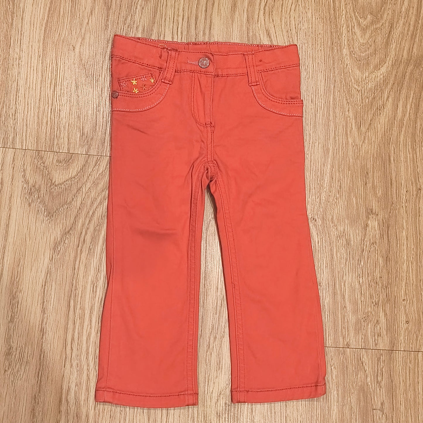 Lupilu Baby Girls Floral Embroidered Red Coral Trousers Pants Size 86