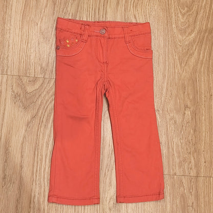 Lupilu Baby Girls Floral Embroidered Red Coral Trousers Pants Size 86