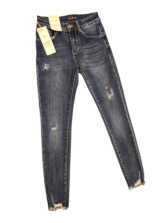 RE-DRESS Push Up Skinny Jeans Women’s Size XS Dark Wash Distressed Sculpting