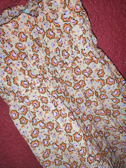 Primark Girls Floral Shirred Bodice Sun Dress – Size 8-9 Yrs / 134 cm