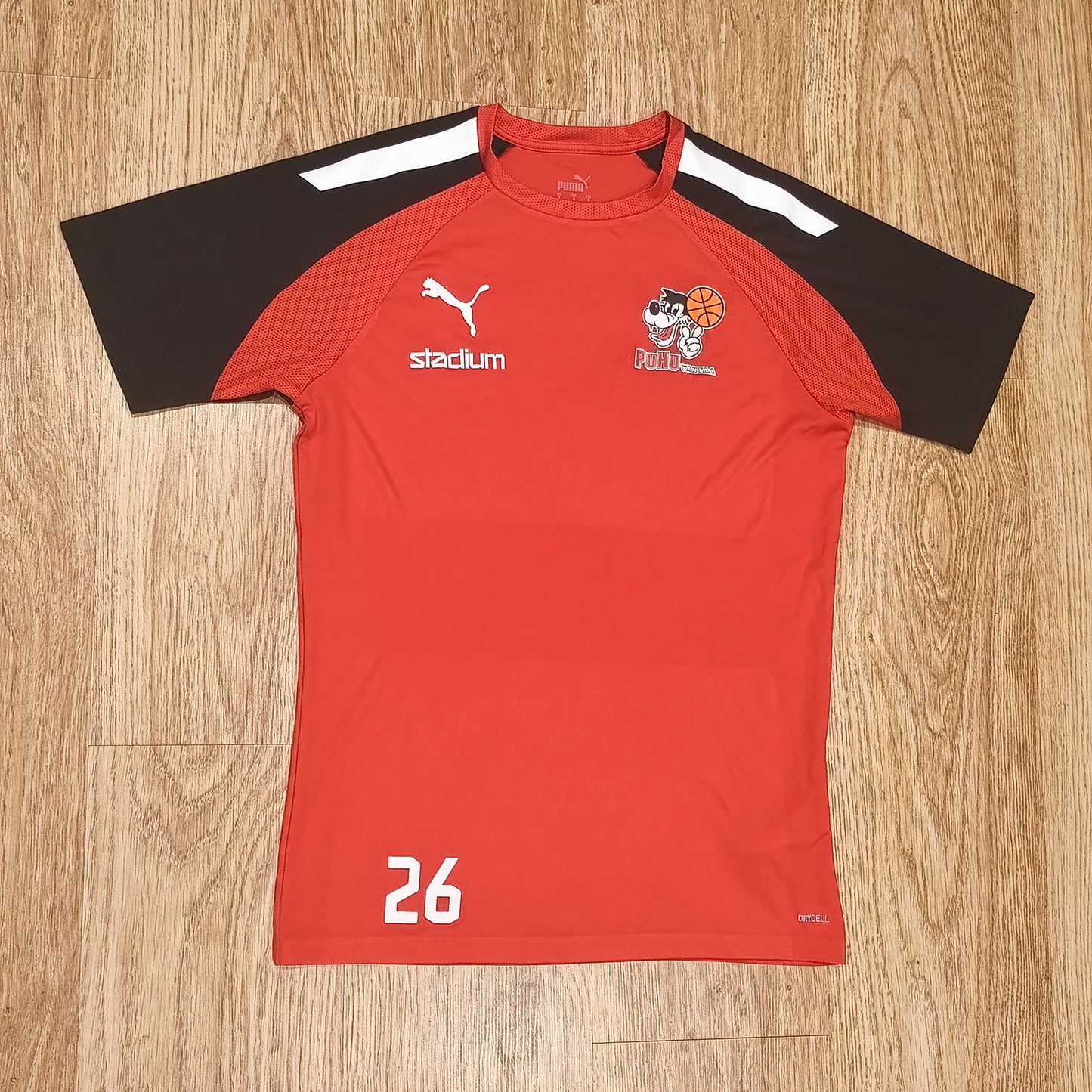 Puma Puhu Vantaa Basketball Jersey Shirt Mens Small Red Black DryCell #26 ONNI