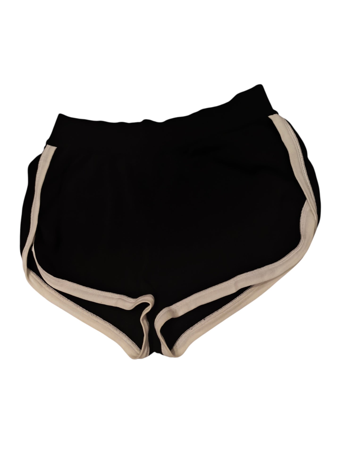 Authentic Fendi Roma Black Knit Shorts - White Contrast Trim - Size IT 44