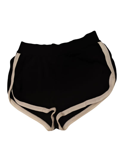 Authentic Fendi Roma Black Knit Shorts - White Contrast Trim - Size IT 44