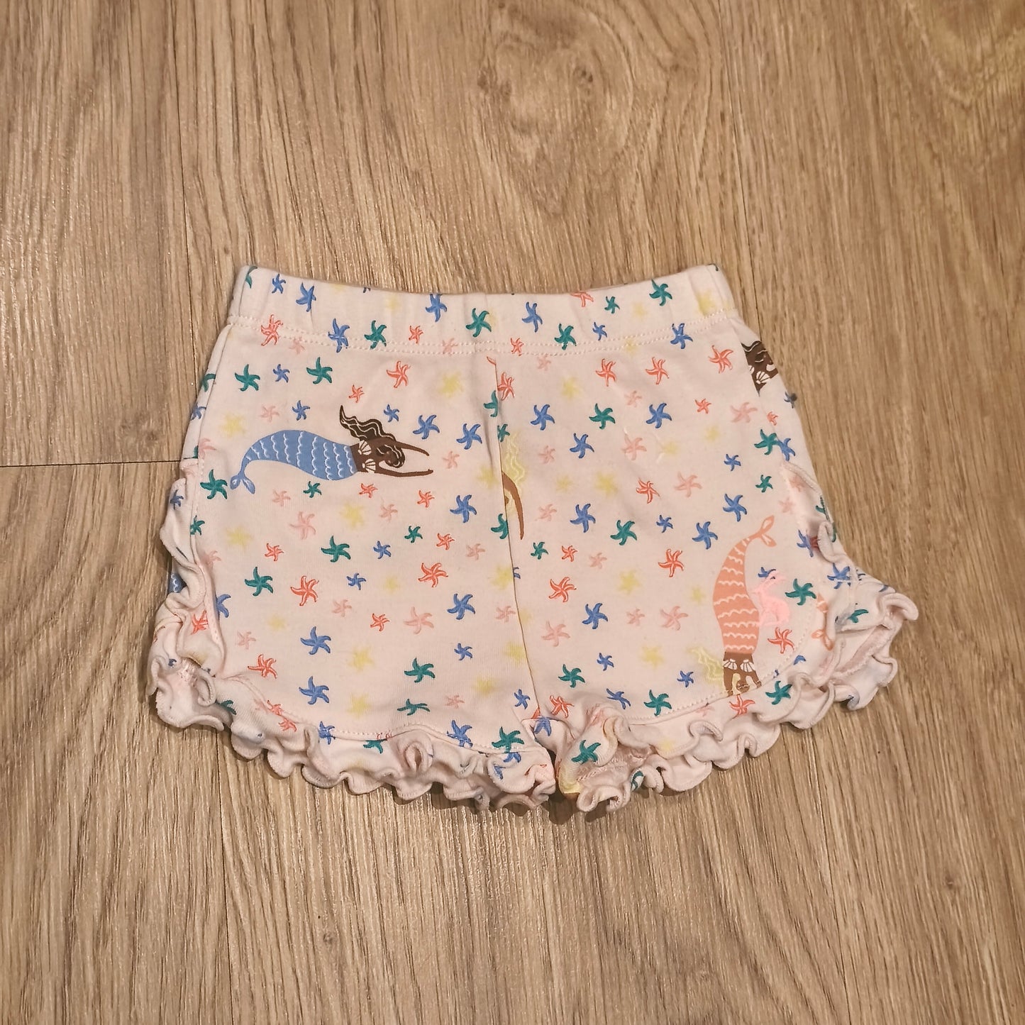 Joules Baby Girls Pink Mermaid Starfish Ruffle Shorts Size 0-3 Months Barnacle