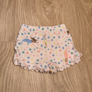 Joules Baby Girls Pink Mermaid Starfish Ruffle Shorts Size 0-3 Months Barnacle