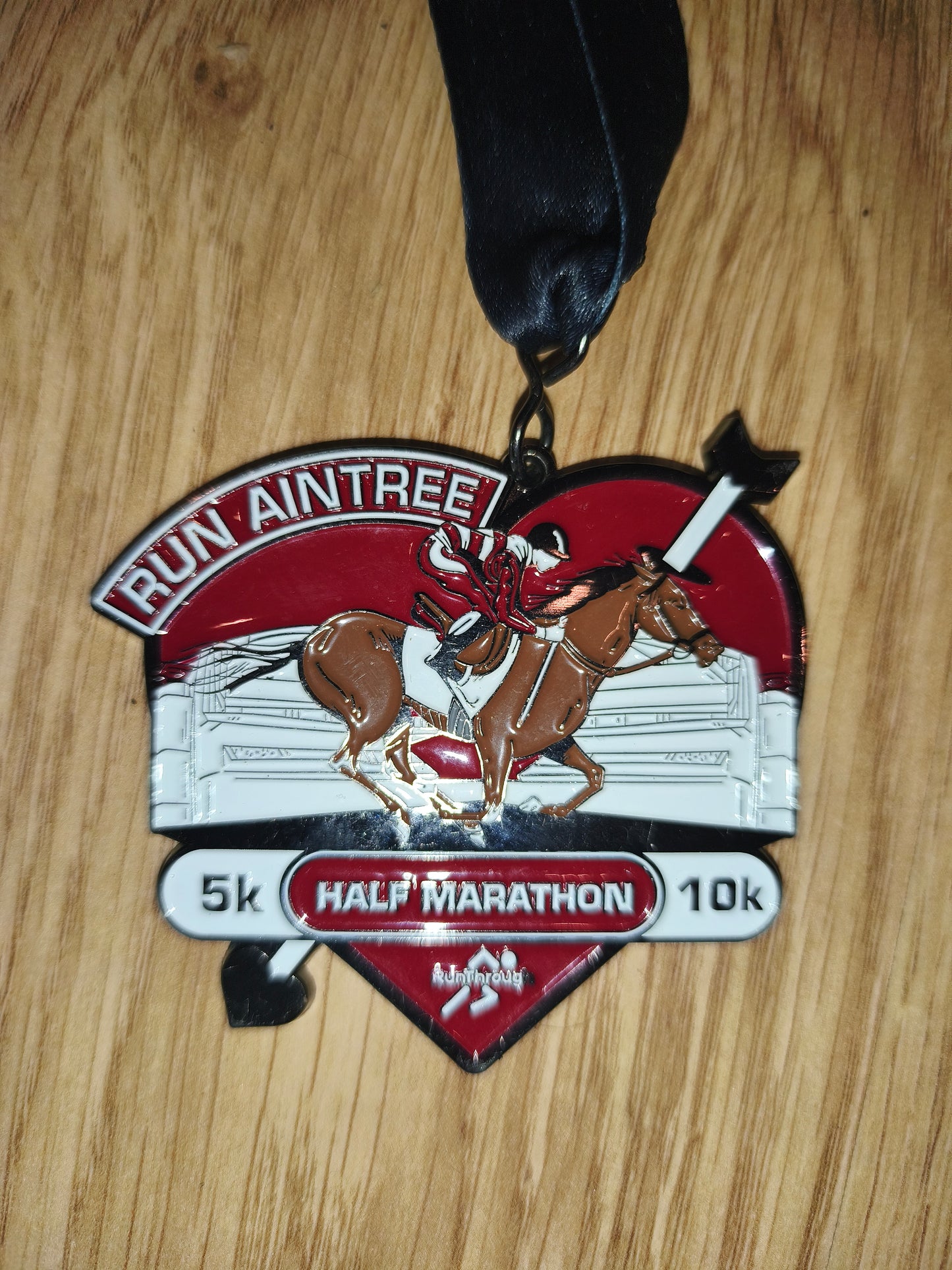 Official RunThrough Run Aintree Half Marathon Finisher Medal – Horse Racing Theme (Collectible)