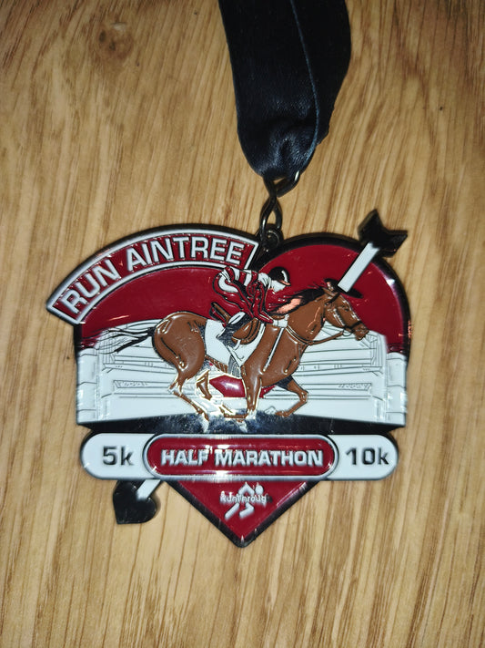 Official RunThrough Run Aintree Half Marathon Finisher Medal – Horse Racing Theme (Collectible)