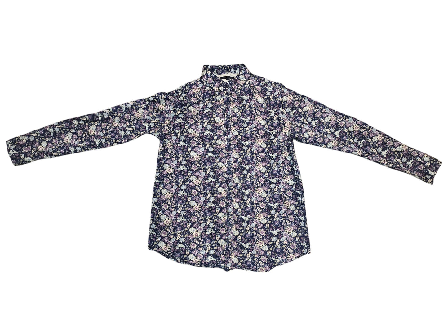 S.C.W. Made For You Men's Floral Shirt Size L Long Sleeve Cotton Blend