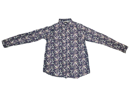 S.C.W. Made For You Men's Floral Shirt Size L Long Sleeve Cotton Blend