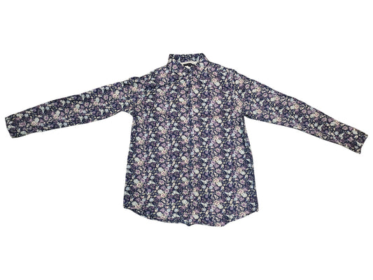 S.C.W. Made For You Men's Floral Shirt Size L Long Sleeve Cotton Blend