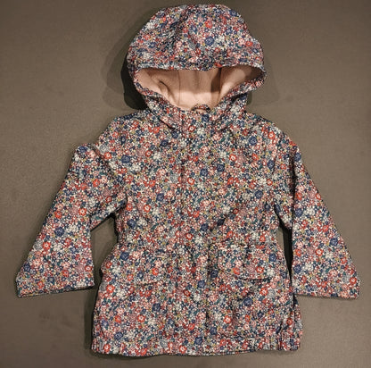 Carter's Baby Girl Fleece-Lined Floral Hooded Jacket Coat - Size 12M