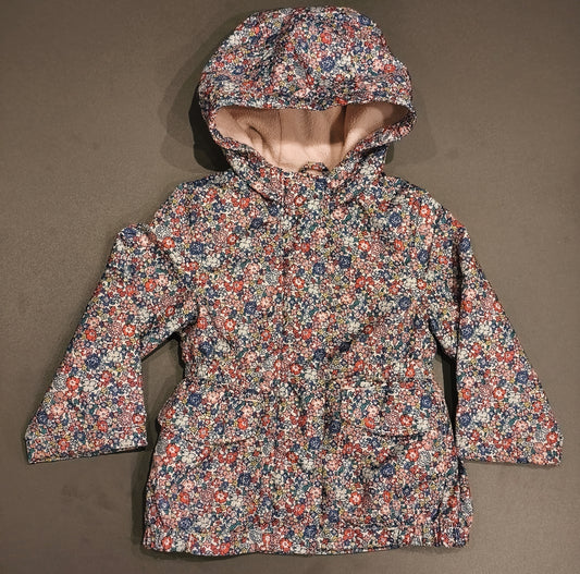 Carter's Baby Girl Fleece-Lined Floral Hooded Jacket Coat - Size 12M