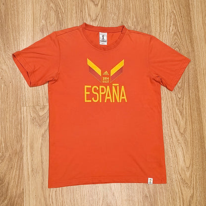 Adidas Spain Espana 2014 FIFA World Cup Brazil Soccer T-Shirt Mens Size Small