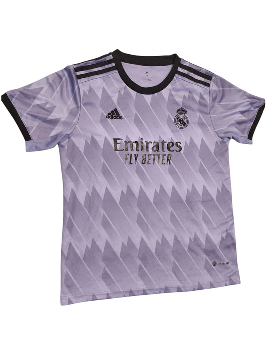 Real Madrid 2022-23 Away Jersey Benzema #9 Purple - Size Medium - adidas