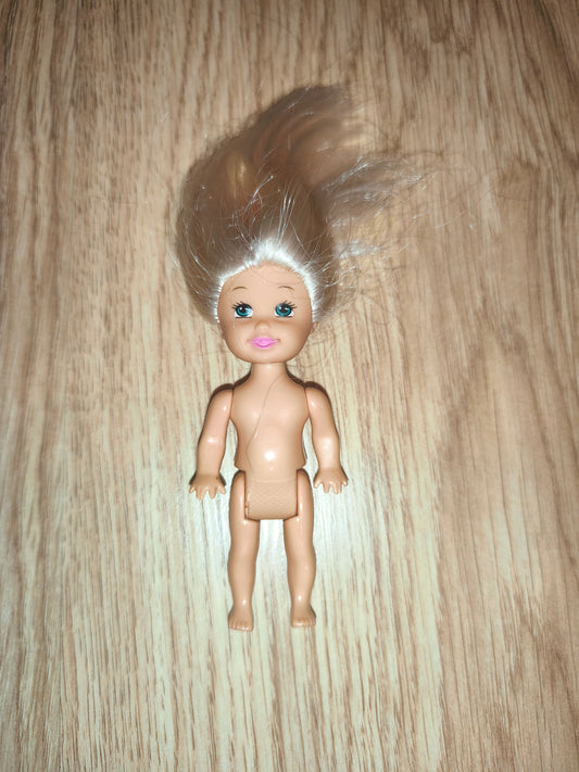 1990s Mattel Kelly Doll (Barbie's Little Sister) | Loose Blonde Hair Blue Eyes Mini Doll