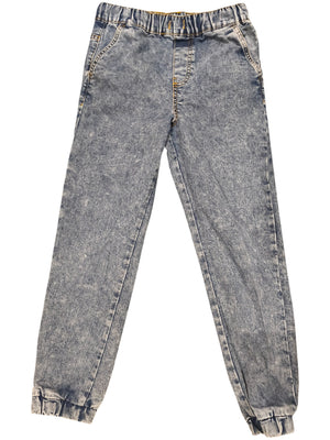 Sinsay Jungen-Mädchen Acid-Wash-Denim-Jogginghose-Jeans mit elastischem Bund, Größe 146 cm, 10-12