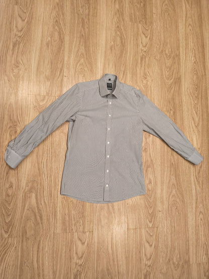 OLYMP Level 5 Five Body Fit Shirt Men 15" 38 Small S Striped Long Sleeve Cotton