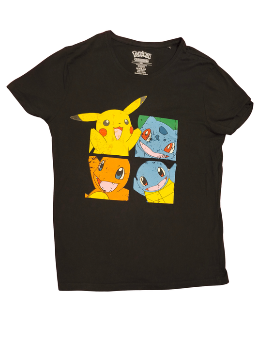 Vintage Style Pokémon Graphic Tee Large - Kanto Starters & Pikachu - 2016 Biowor