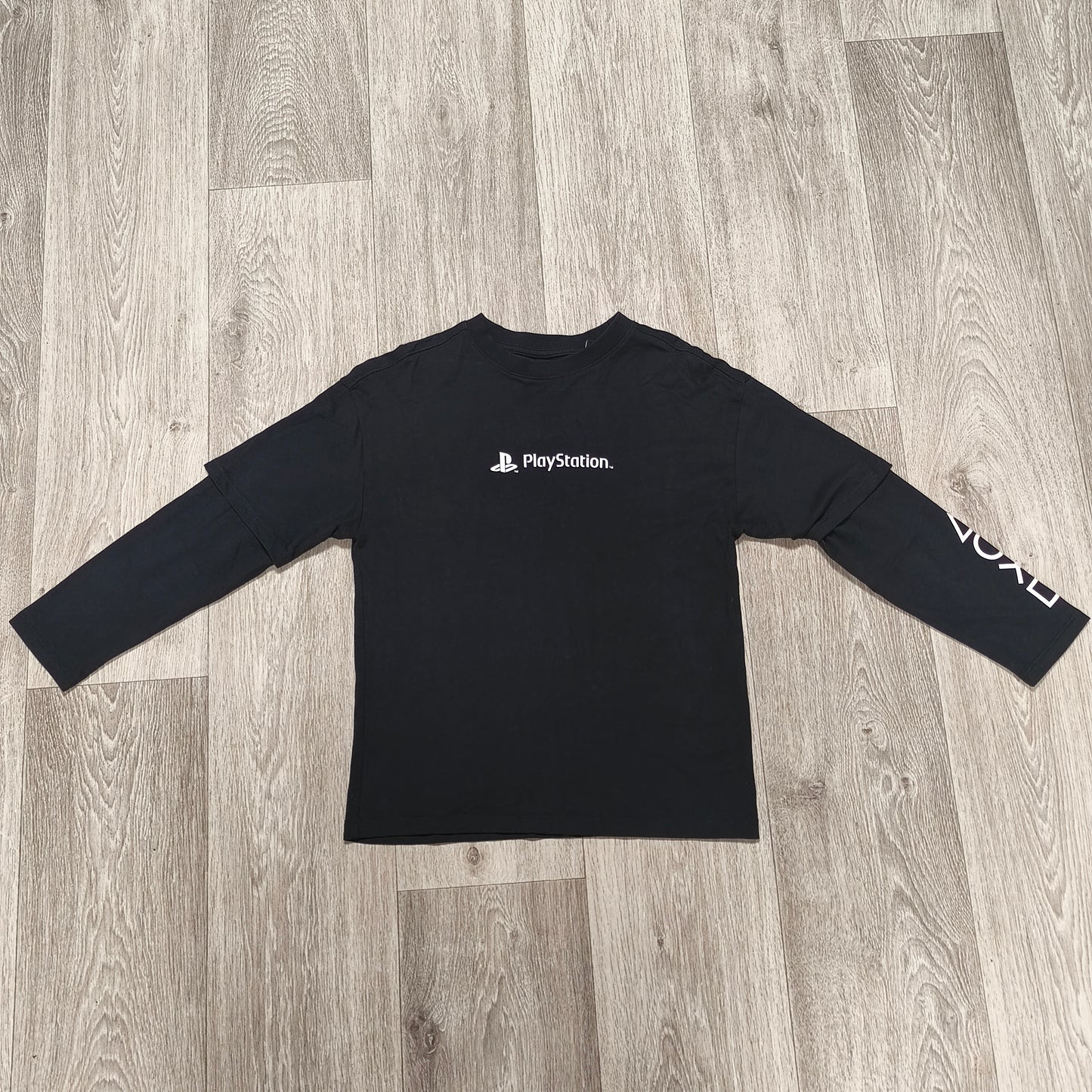 ZARA Boys PlayStation Long Sleeve T-Shirt Size 10 140 Black Double Layer Gaming